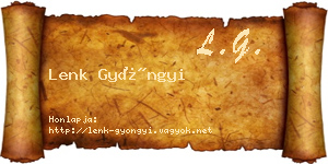 Lenk Gyöngyi névjegykártya